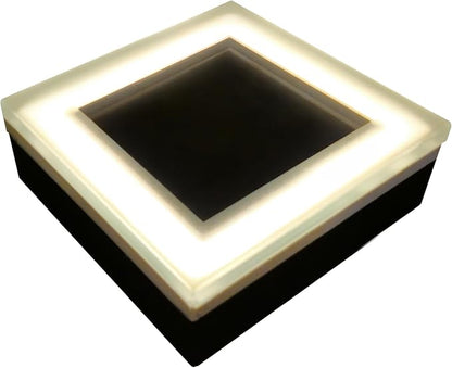 LUMENGY Solar Paver Light 4×4 inch (3.93 X 3.93), Up To 12 Hours Continues Lighting, Stainless Steel, Glare-Free Lighting For Driveways & Garden, 2700K Warm White, Waterproof & Drive-Over Rated. Ver 2