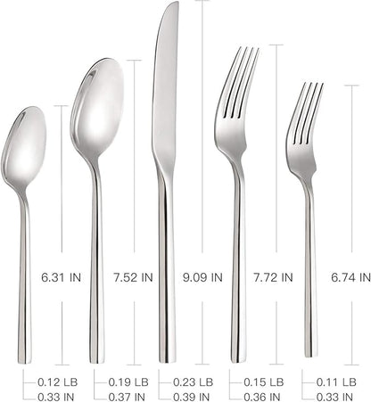Silverware Set Flatware Set Stainless Steel Cutlery Set 20 Piece with Hexagon Handle Wedding Gift Home Hotel Use Service for 4