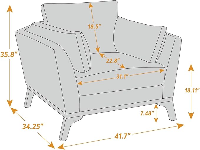 Large-Sized Accent Chair, Thick Cushion Bedroom Reading Chair, Comfortable Living Room Single Sofa, Boucle Milky White