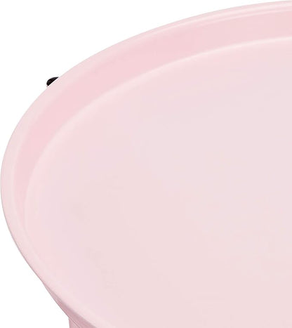 Amazon Basics Round Storage End Table, Side Table with Cloth Basket, Dusty Pink, 17.7"D x 17.7"W x 18.9"H