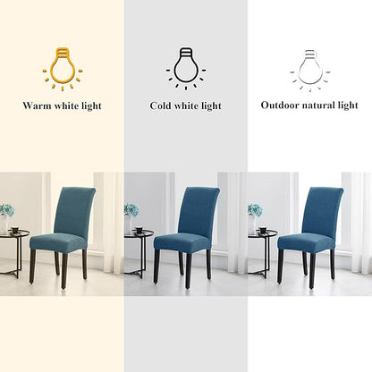 Joccun Chair Covers for Dining Room Set of 6,Chair Slipcovers Stretch Dining Room Chair Covers Seat Protector,Washable Parsons Chair Cover for Home,Hotel,Banquet(Dark Blue,6 Pack)