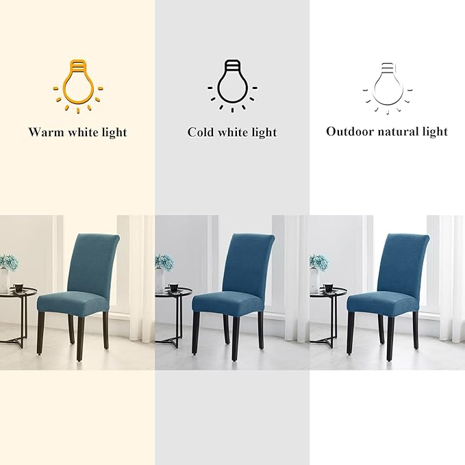 Joccun Chair Covers for Dining Room Set of 4,Chair Slipcovers Stretch Dining Room Chair Covers Seat Protector,Washable Parsons Chair Cover for Home,Hotel,Banquet(Dark Blue,4 Pack)