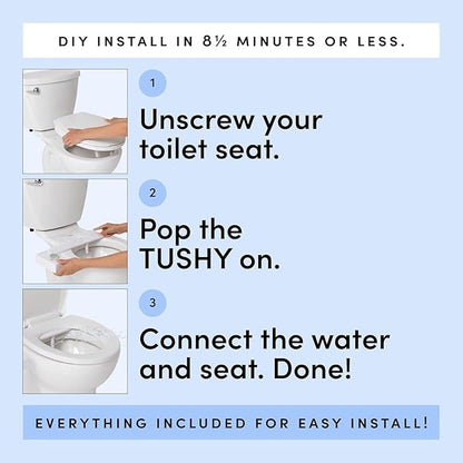 TUSHY Classic 3.0 Bidet Toilet Seat Attachment - A Non-Electric Self Cleaning Water Sprayer with Adjustable Water Pressure Nozzle, Angle Control & Easy Home Installation (Platinum)