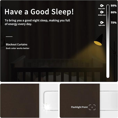 Easy-Going Blackout Curtains for Bedroom, Solid Thermal Insulated Grommet and Noise Reduction Window Drapes, Room Darkening Curtains for Living Room, 2 Panels(46x63 in, Dark Brown)