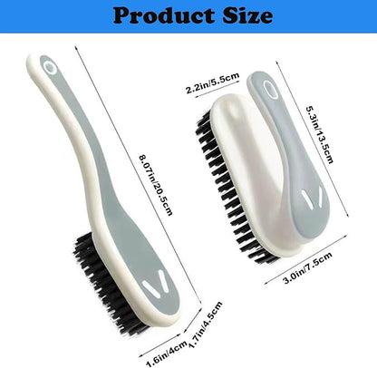 Soft Bristle Scrub Cleaning Brush Stain Remover Brush Fabric Cleaning Brush Laundry Brush Small Scrub Brush Cleaner Household Cleaning Brushes for Carpet, Clothes, Bathroom,Sneaker-2 Pack (Gray)