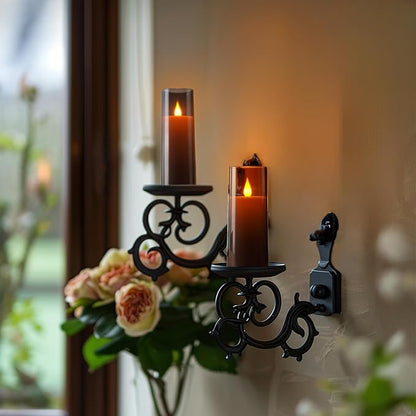 Amagic Grey Flameless Candles 9 Set, Battery Operated Candles with Remote Control and Timer, Flickering LED Pillar Candles for Home Halloween Decor, 3D Wick, Warm Yellow Light, D2.2 xH5 6" 7"