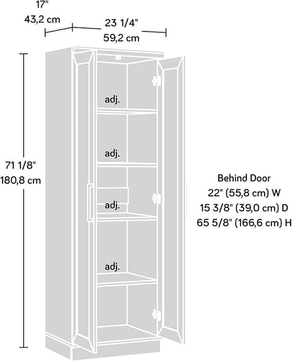 Sauder HomePlus Kitchen Pantry Storage Cabinet with Adjustable Shelves, Laundry Bathroom, L: 23.31" x W: 17.01" x H: 71.18", Dakota Oak