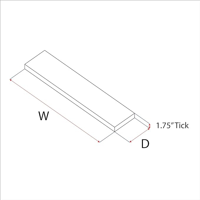 URBANDI, Rustic Floating Shelves, Set of 2, Hidden Bracket, Solid Wood, Heavy Duty, Wall Mounted Shelves, (Grey, 48Wx8D)