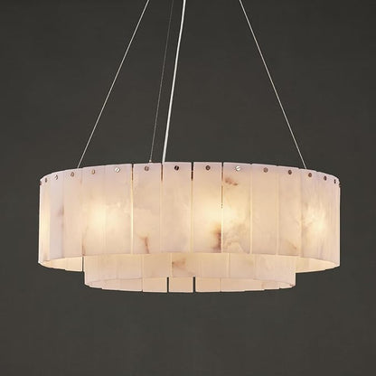 Alabaster Chandeliers D23in Round Chandeliers for Dining Room Small Chandelier Light Fixture for Kitchen Living Room Foyer Entryway Hallway