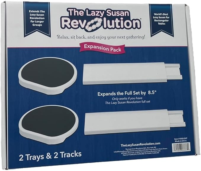 Expansion Pack - Dark Gray - 2 Straight Tracks and 2 Trays. Does not Work Without the Lazy Susan Revolution Full Set (Sold Separately).