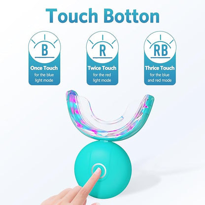 BESTEK Teeth Whitening Kit - 32X LED Teeth Whitening Light, 10 Min Fast Teeth Whitener with 4 Tubes of 35% Carbamide Peroxide Teeth Whitening Gel for Remove Coffee Wine Tobacco Teeth Stains - Blue