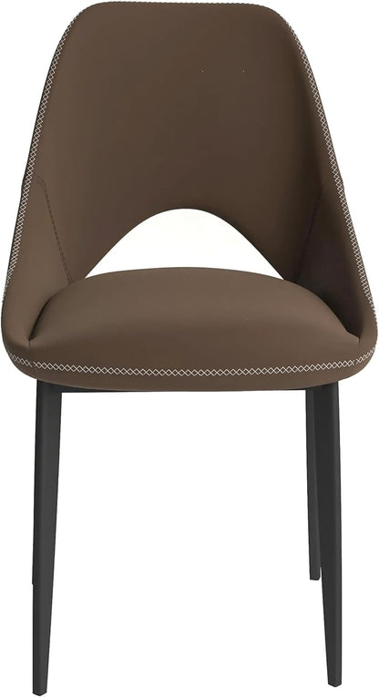 LeisureMod Amalfi Upholstered Fabric Dining Chair – Modern Side Chair with Iron Legs, Mid-Century Accent Chair for Dining Room or Kitchen