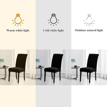 Joccun Chair Covers for Dining Room Set of 2,Dining Chair Slipcovers Stretch Dining Room Chair Covers Seat Protector,Washable Parsons Chair Cover for Home,Hotel,Banquet(Black,2 Pack)