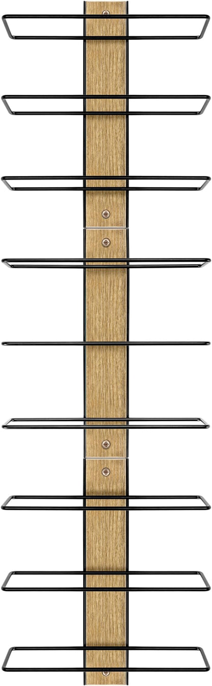 Sorbus Wall Mounted Wine Rack - Wood Wine Rack Wall Mounted for Bottles, Liquor, Champagne - Black Metal Wine Bottle Holder for Home Bar (Set of 3)