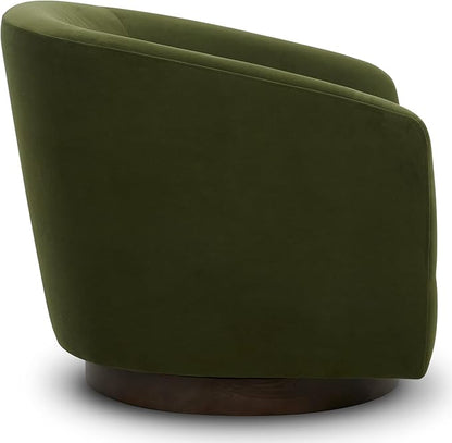 CHITA Swivel Accent Chair, FSC Certified Upholstered Velvet Barrel Chair for Living Room Set of 2, Fully Assembled, Forest Green