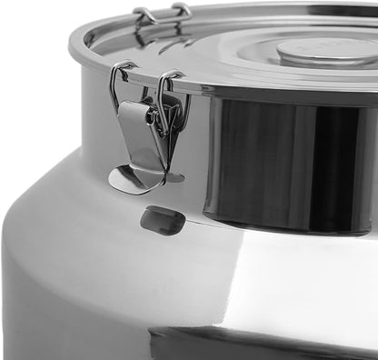 Stainless Steel Milk Can, 304 Stainless Steel Pail 20Gal Milk Can with Sealed Lid, 76L Hanging Lid Metal Milk Jug Bucket for Oil Tea Wine