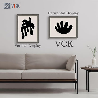 VCK 18x24 Frame Set of 3, Gray Solid Wood Poster Picture Frame, Exclusive Wood Grain, Wall Gallery Frame