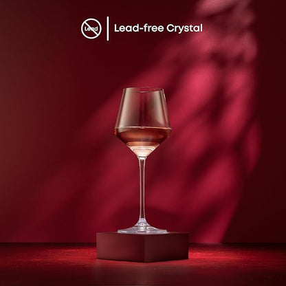 JoyJolt Layla White Wine Glasses, Set of 4 Italian Glasses, 13.5 oz Clear – Made in Europe