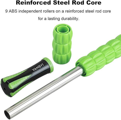 Yansyi Muscle Roller Stick for Athletes - Body Massage Roller Stick - Release Myofascial Trigger Points Reduce Muscle Soreness Tightness Leg Cramps & Back Pain for Physical Therapy & Recovery (Green)