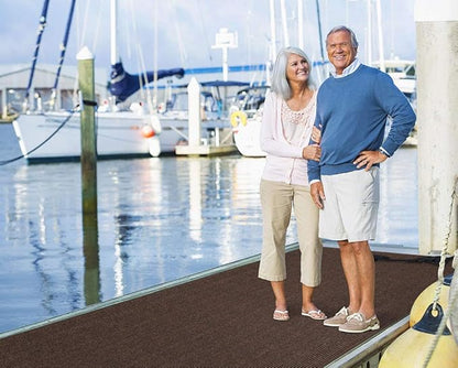 House, Home and More Indoor Outdoor Double-Ribbed Carpet Runner with Skid-Resistant Rubber Backing - Bittersweet Brown - 4 Feet x 20 Feet