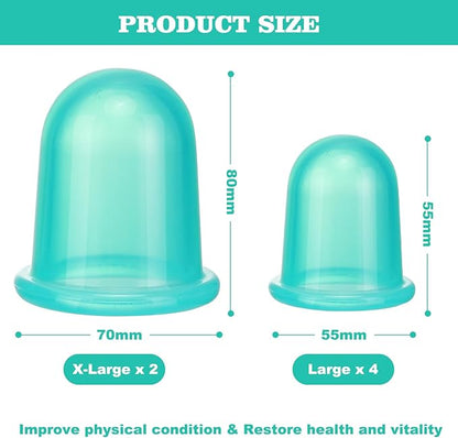Silicone Cupping Therapy Set - Cupping Kit for Massage Therapy - Cellulite Remover Cupping Set - Anti Cellulite Cup Massager, Vacuum Suction Massage Cups for Cellulite Reduction
