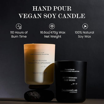 M&SENSE Natural Soy Candle| City Oasis | 16.6 oz, 95H Burn | Minimalist Scented Candle for Relaxation, Gifting, Home Décor | for Bedroom, Office, Party Large