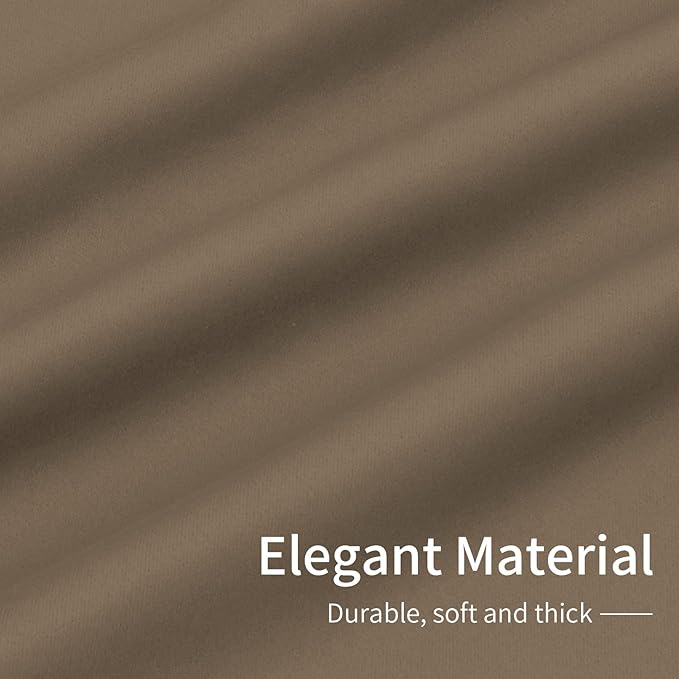 Easy-Going Blackout Curtains for Bedroom, Solid Thermal Insulated Grommet and Noise Reduction Window Drapes, Room Darkening Curtains for Living Room, 2 Panels (34x63 in, Camel)