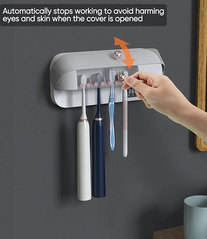StarWin UV Toothbrush Dryer Holder, Heating Plate and Fan Drying Function, Rechargeable and Timing Tooth Brush Holder Wall-Mounted for Bathroom, No Drilling, 4 Slots