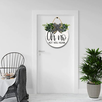 Funny Hanging Wall Sign for Front Door Home Kitchen Decor Rustic Wooden Round Sign Wall Decoration for Kitchen Dining Room Living Room Bedroom Outdoor