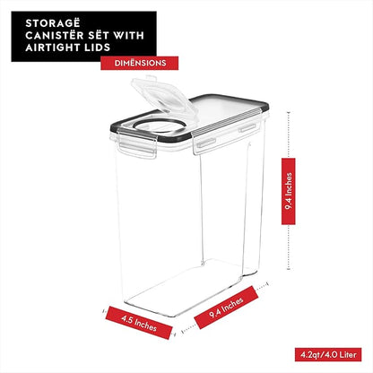 Cereal Containers Storage 3 Pack 135 fl. oz Cereal Dispenser Countertop, Airtight Food Storage Containers for Pantry Organization and Storage, Bpa-free Cereal Storage Container with Marker & Labels