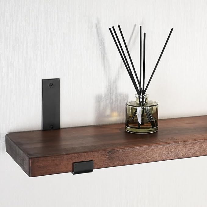 CONSDAN Floating Shelf for Wall Mounted Book Shelf Hanging Shelves Floating Bookshelf for Bedroom, Bathroom, Living Room, Kitchen USA Grown Solid Hardwood, Dark Maple 48x7.5x1.5 in