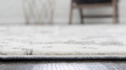 Unique Loom Rosso Collection Vintage, Geometric, Bohemian, Traditional, Distressed, Southwestern Area Rug, 2' 7" x 10' 0", Light Gray/Ivory