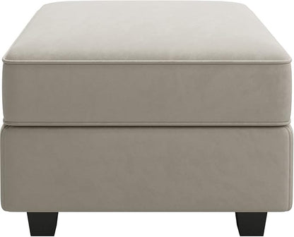 Belffin Storage Ottoman Module for Modular Sectional Sofa Square Seat Cube Velvet Foot Stool Grey