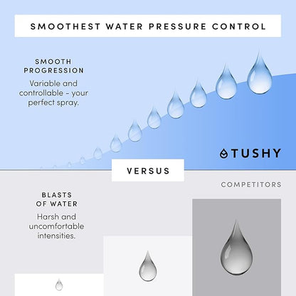 TUSHY Classic 3.0 Bidet Toilet Seat Attachment - A Non-Electric Self Cleaning Water Sprayer with Adjustable Water Pressure Nozzle, Angle Control & Easy Home Installation (White/Gold)