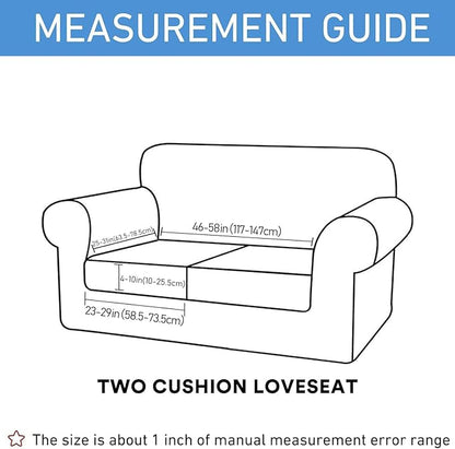 hyha Waterproof Couch Cushion Covers, Stretch Sofa Couch Seat Slipcover for Dog Washable, Non-Slip Waterproof Outdoor Cushion Covers for Patio Furniture Replacement (2 Pieces, Peacock Blue)