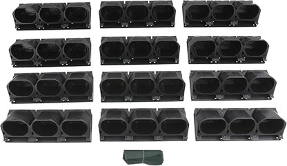 Self Watering Wall Planter | 36 Pots Vertical Garden Planter for Indoor Plants | wall-Mounted Stackable Wall planter | Hanging Plant Flower Pot Holder | 10.56 Fl Oz Each Individual Pot | Black