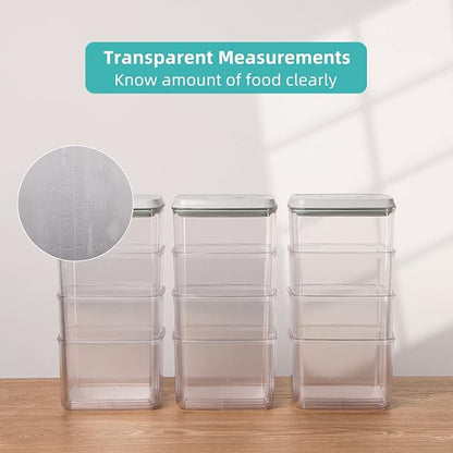Ankou Food Storage Containers Pop Airtight Food Storage Containers with Lids for Kitchen Pantry Organizing Cereal Snack Flour Sugar Coffee Spaghetti Stackable - 8 Pcs (1.2, 2.0, 2.7, 3.3qt)*2
