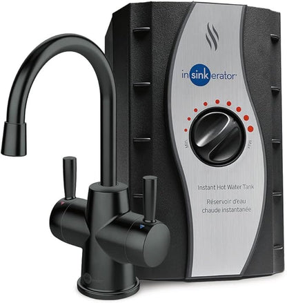 InSinkErator Stainless Steel Tank, HC250MBLK-SS HOT250 System & STC-MTBLK Push SinkTop Switch Button, Matte Black