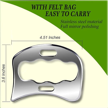 BYYDDIY 2 in 1 Stainless Steel Muscle Scraper Tools Set Gua Sha Massage Scraper Scraping Tool