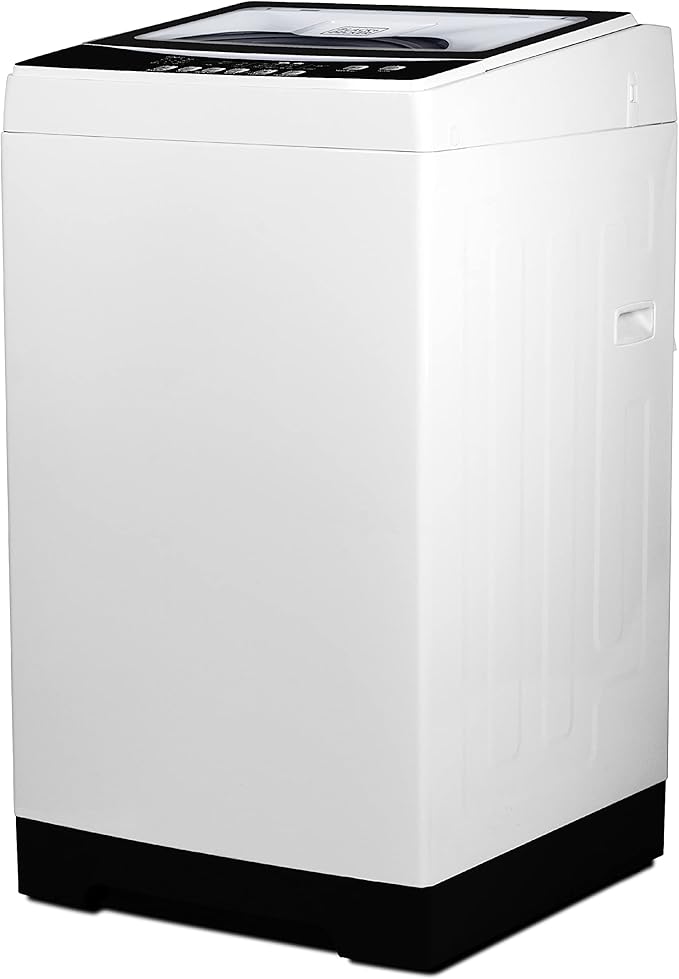 BLACK+DECKER 3.0 Cu. Ft. Portable Washer, 26.5 lb. Capacity Washing Machine, 6 Cycles, Quick Connect Sink Adapter and Drain Hose Included, Transparent Lid & LED Display, BPW30MW, White
