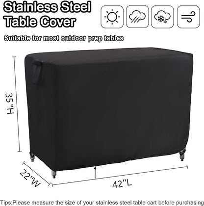 Kingling Outdoor Table Cover 42 Inch, Waterproof Prep Table Covers Bar Table Protection Cover for Patio Table/Furniture - 42''L x 22''W x 35''H