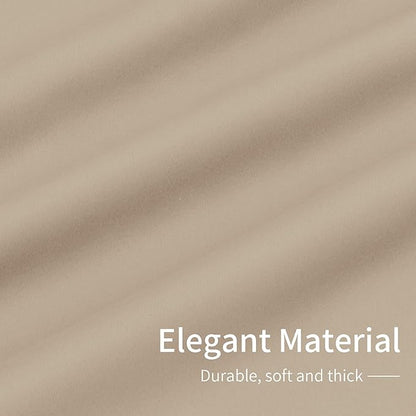 Easy-Going Blackout Curtains for Bedroom, Solid Thermal Insulated Grommet and Noise Reduction Window Drapes, Room Darkening Curtains for Living Room, 2 Panels(42x84 in, Beige)