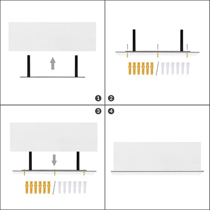 HOOBRO Floating Shelves for Wall, Wall Mounted Shelf Set of 2, 23.6" Hanging Shelf with Invisible Brackets, for Wall in Bathroom, Bedroom, Toilet, Kitchen, Living Room, Office, White WT60BJ01