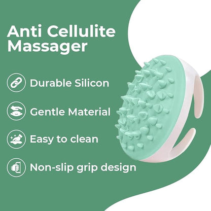Anti Cellulite Massager Roller - Anticellulite Fascia Blaster for Cellulite Remover - Improves Blood Flow Use Cellulite Brush & Cellulite Roller with Cream or Oil for Cellulite Treatment