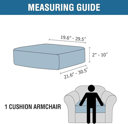 H.VERSAILTEX Velvet Stretch Couch Cushion Cover Plush Cushion Slipcover for Chair Cushion Furniture Protector Seat Cushion Sofa Cover (1 Piece Armchair Cushion Covers, Deep Teal)