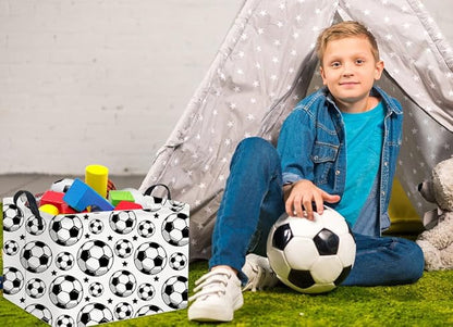 HIYAGON Rectangular Soccer Basket Kids Gift Basket Baby Boy Basket Kids Toy Storage Bin Basket Organizer Box Soccer Room Decor(Soccer)