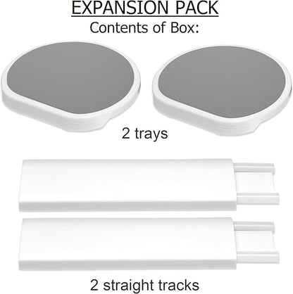 Expansion Pack - Light Gray - 2 Straight Tracks and 2 Trays. Does not Work Without the Lazy Susan Revolution Full Set (Sold Separately).