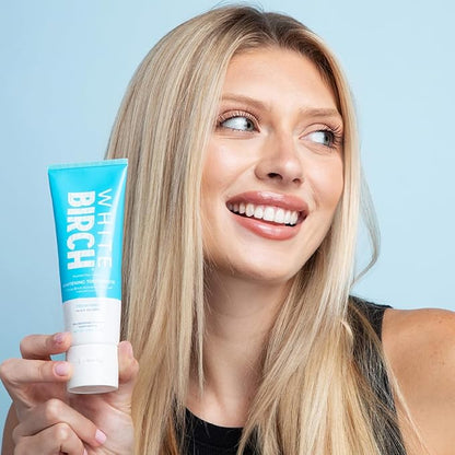White Birch Activated Charcoal Toothpaste - Professional Teeth Whitening - Natural, No Fluoride Oral Care