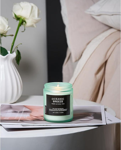 M&SENSE Candle Oceanic Breeze Scented Candle, Long Lasting Pineapple & Mango Scented Natural Soy Wax Candles 7.05oz 50 Hours Burn for Home Scented, Stress Relief Gifts for Women/Men