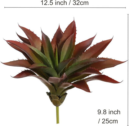 JUSTOYOU Large Artificial Succulents Aloe Plants Real Touch Fake Flowers Unpotted for Home Wedding Festival Arrangement (1, Green-Red)